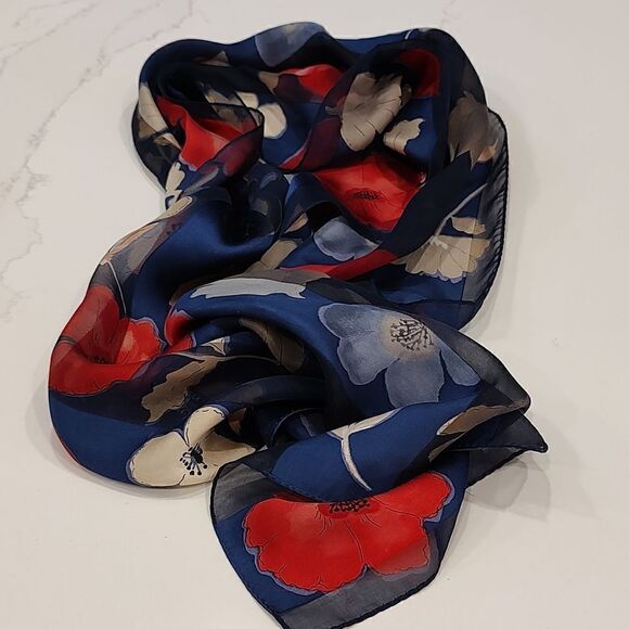 Charter Club Long Floral Silk Scarf - Picture 8 of 8